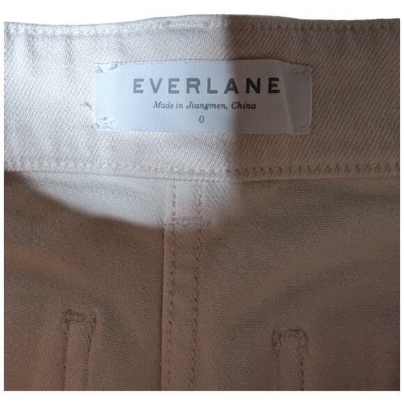 Everlane Light Blush Pink The Wide Leg Crop High Rise Stretch Cotton Jeans 0 - Picture 4 of 6